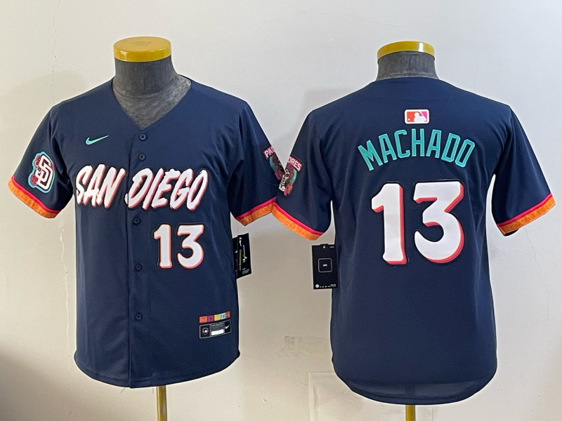 women San Diego Padres #13 Machado Nike blue MLB Jersey 0519001